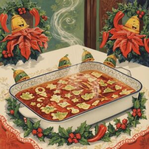 Red and Green Chile Enchilada Casserole